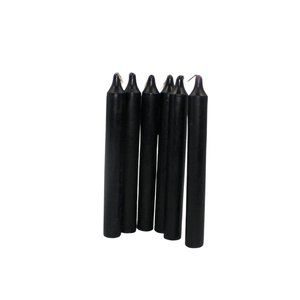 Wicca Candles 6" Set of Six Black Taper